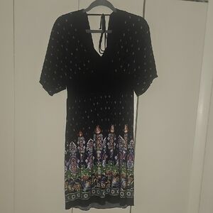 My Michelle Black and Multicolor Midi Dress